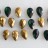 Faceted Flat Teardrop Top Drilled Two-Tone Green Quartz & Gold 12x22mm 8"