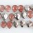 Faceted Flat Teardrop Top Drilled Two-Tone Cherry Quartz & Silver 12x16mm 8"