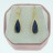 Brass Earrings Faceted Teardrop Dyed Jade Sapphire & Cubic Zirconia 