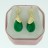 Brass Earrings Faceted Teardrop Dyed Jade Emerald & Cubic Zirconia 