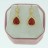 Brass Earrings Faceted Teardrop Dyed Jade Ruby & Cubic Zirconia 
