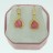 Brass Earrings Faceted Teardrop Dyed Jade Pink & Cubic Zirconia 