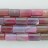 Faceted Cylinder Pink Agate 15x22mm 16"