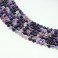 Faceted Round Bead Striped Agate Purple 8mm 16''