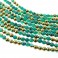 Faceted Round Bead Two-Tone Green Agate & Gold 10mm 16"