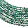 Faceted Round Bead Two-Tone Green Agate & Silver 12mm 16"