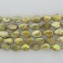 Freshwater Pearl Biwa Flat Teardrop Golden Green 12x18mm 16"