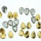 Faceted Flat Teardrop Top Drilled Two-Tone Clear Quartz & Gold 10x14mm 8"