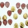 Faceted Flat Teardrop Top Drilled Two-Tone Cherry Quartz & Gold 12x16mm 8"