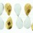 Faceted Flat Teardrop Top Drilled White Quartz & Gold 16x29mm 8"