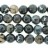 Faceted Round Bead Black Fire Agate 18mm 16"